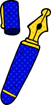 cartoon doodle fountain pen png