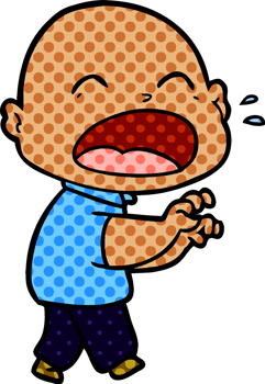 cartoon shouting bald man png