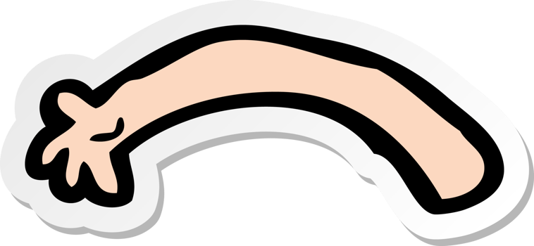 sticker of a cartoon arm png