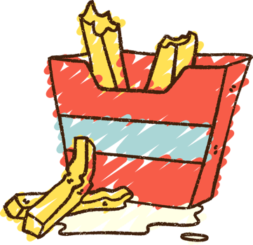 French Fries Chalk Drawing png