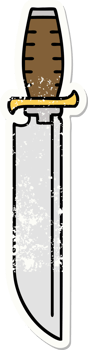 distressed sticker tattoo in traditional style of a knife png