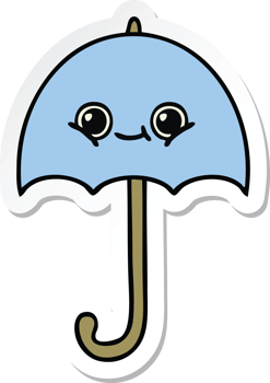 sticker of a cute cartoon umbrella png