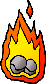 cartoon doodle burning coals png