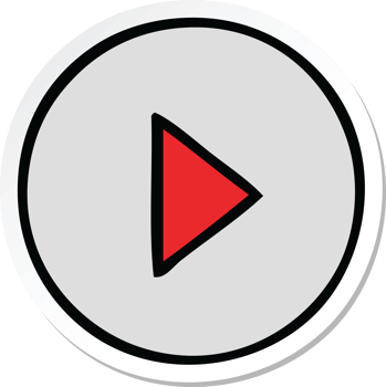 sticker of a cute cartoon play button png