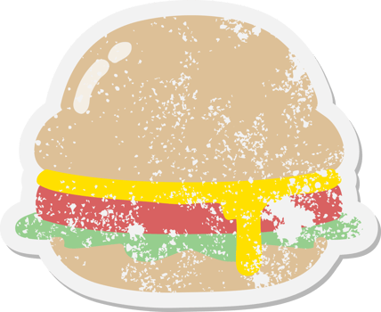 a tasty burger grunge sticker png