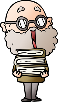 cartoon joyful man with beard drawing png