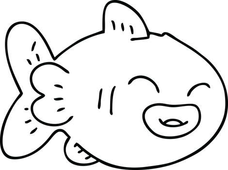 quirky line drawing cartoon fish png