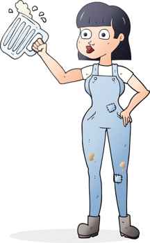 cartoon woman with beer png
