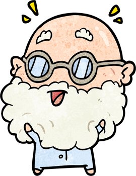 cute cartoon surprised old man drawing png
