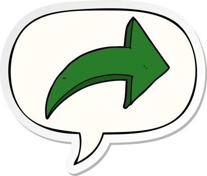 cartoon pointing arrow and speech bubble sticker png