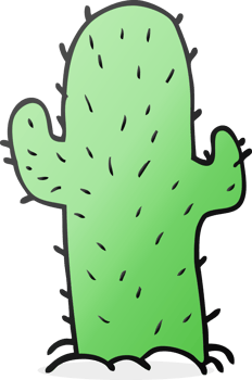 freehand drawn cartoon cactus drawing png