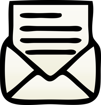 gradient shaded cartoon letter and envelope png