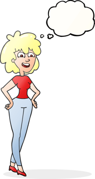 thought bubble cartoon surprised woman png