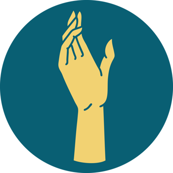 tattoo style icon of a hand png