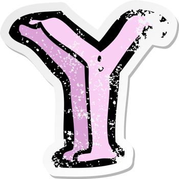 retro distressed sticker of a cartoon letter Y png