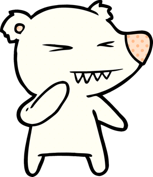 angry polar bear cartoon drawing png