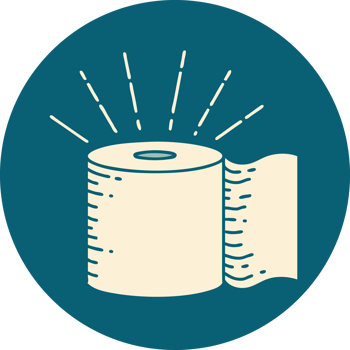 icon of tattoo style toilet paper png
