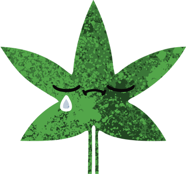 retro illustration style cartoon marijuana leaf png