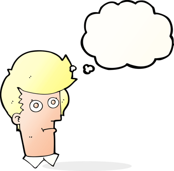 cartoon staring face with thought bubble png