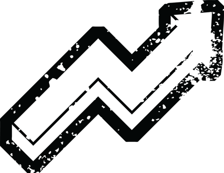 Distressed effect performance arrow graphic icon png