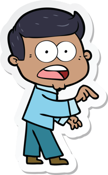 sticker of a cartoon shocked man png