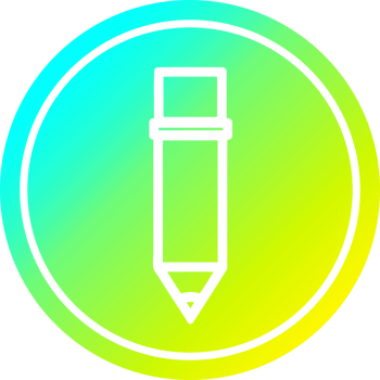 simple pencil circular in cold gradient spectrum png
