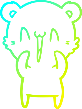 cold gradient line drawing happy bear cartoon png