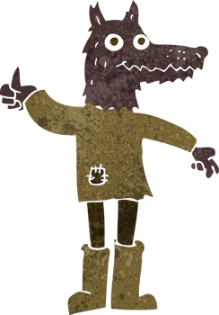 cartoon wolf man png