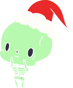 christmas cartoon of kawaii skeleton png