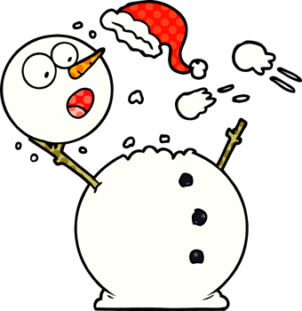 snowman in snowball fight drawing png