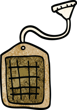 cartoon doodle drawstring tea bag png