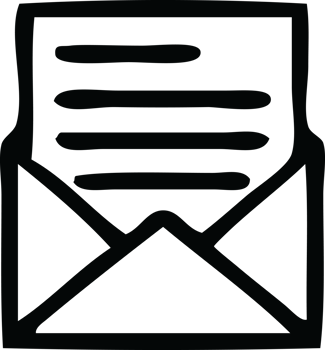 line drawing cartoon letter and envelope png