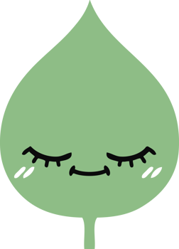 flat color retro cartoon of a expressional leaf png
