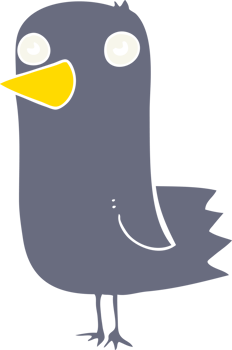 flat color style cartoon bird png