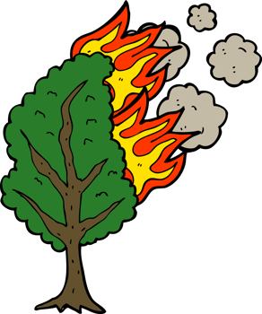 cartoon burning tree png