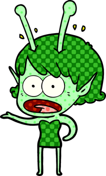 cartoon shocked alien girl png