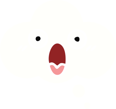 flat color retro cartoon of a thought bubble png