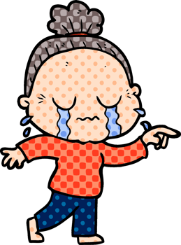 cartoon crying old lady png