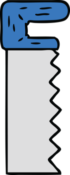 hand drawn cartoon doodle of a metal saw png