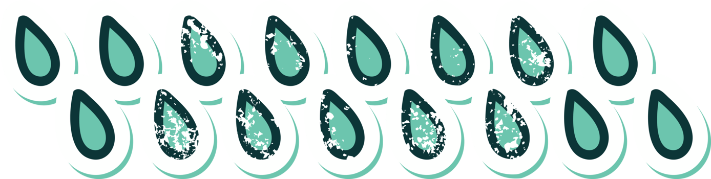 iconic distressed sticker tattoo style image of rain drops png