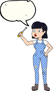 comic book speech bubble cartoon female mechanic png