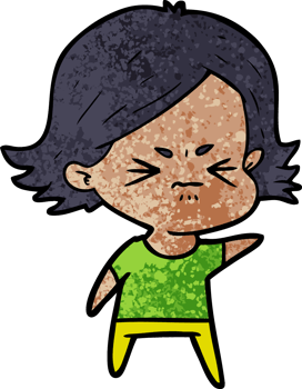 cartoon angry girl png