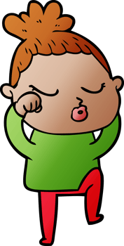 cartoon calm woman png