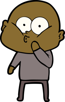 cartoon bald man staring png