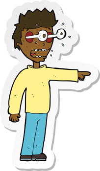sticker of a cartoon man with popping out eyes png