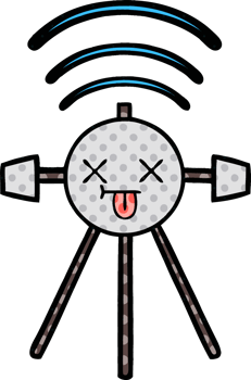 comic book style cartoon of a satellite png
