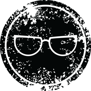 spectacles graphic   circular distressed symbol png