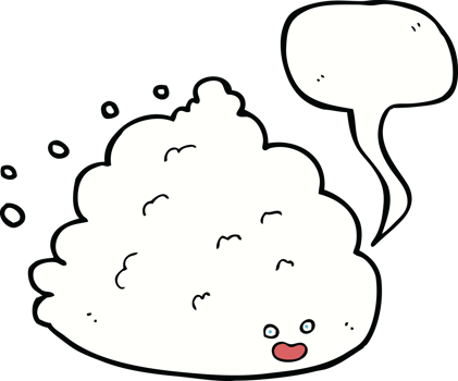 cartoon cloud character with speech bubble png