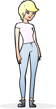 cartoon modern attractive woman png