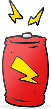 hand drawn cartoon battery png